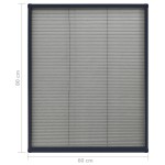 vidaXL Plasă insecte plisse de ferestre, antracit, 60x80 cm, aluminiu vidaXL Plasă insecte plisse de ferestre, antracit, 60x80 cm, aluminiu