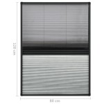 vidaXL Ecran insecte pentru ferestre, cu umbrar, 80x120 cm, aluminiu vidaXL Ecran insecte pentru ferestre, cu umbrar, 80x120 cm, aluminiu