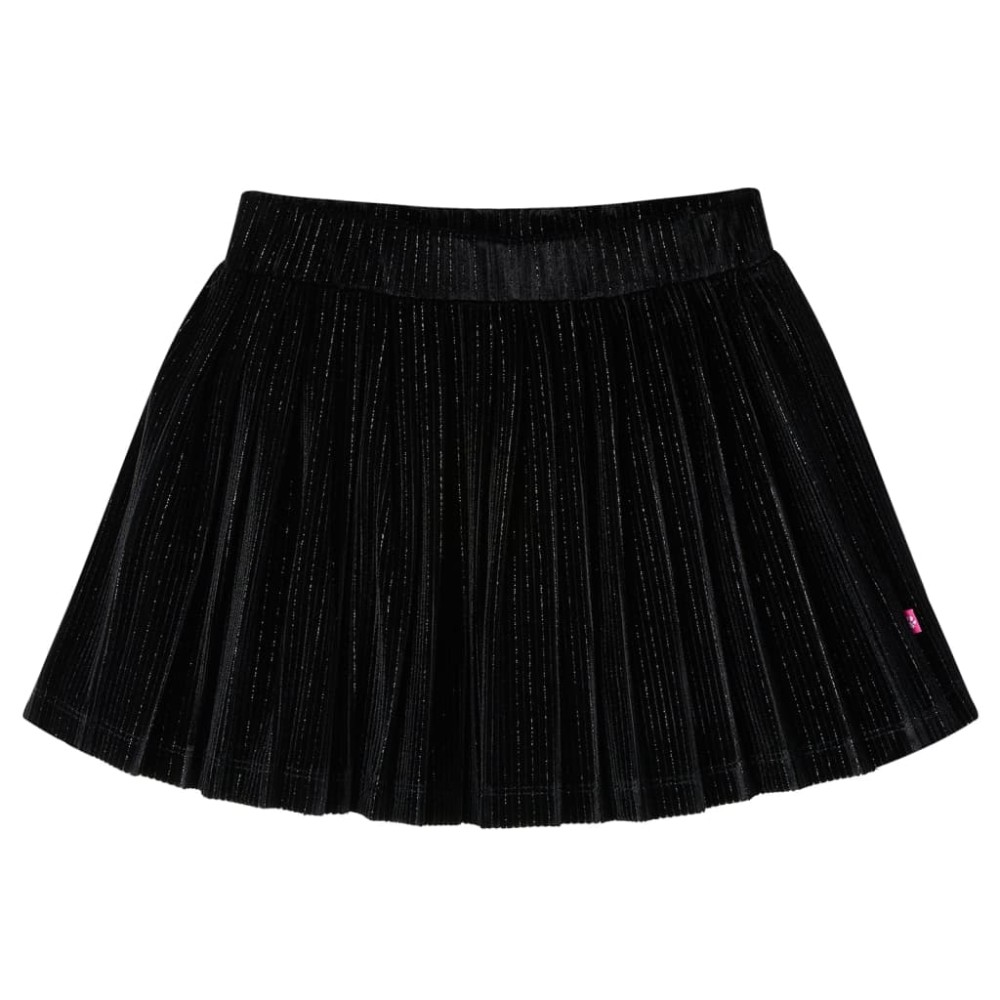 Fusta plisată pentru copii cu lurex, negru, 128