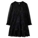 Rochie pentru copii cu mâneci lungi, negru, 104