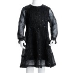 Rochie pentru copii cu mâneci lungi, negru, 104