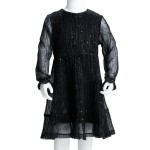 Rochie pentru copii cu mâneci lungi, negru, 128 Rochie pentru copii cu mâneci lungi, negru, 128