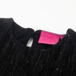 Rochie pentru copii cu mâneci lungi, negru, 140