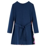 Rochie pentru copii cu mâneci lungi, bleumarin, 104