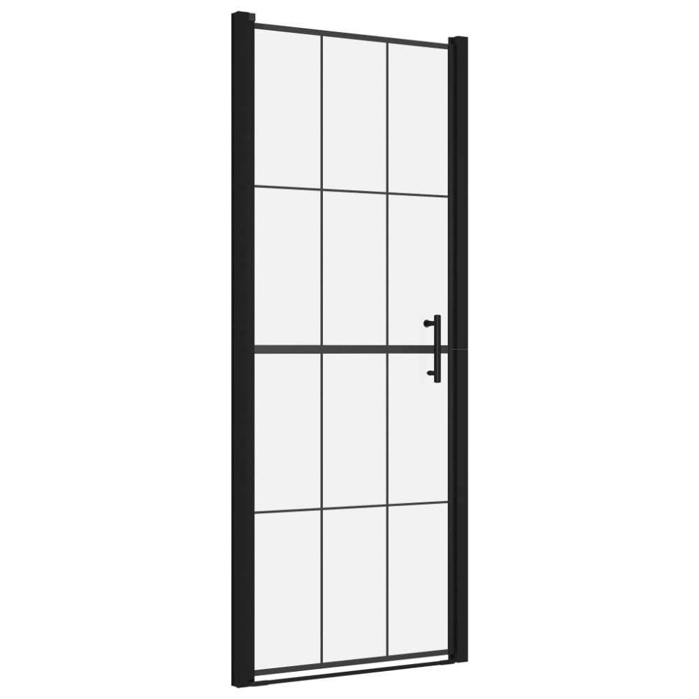 vidaXL Ușă de duș, negru, 81 x 195 cm, sticlă securizată