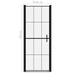 vidaXL Ușă de duș, negru, 81 x 195 cm, sticlă securizată