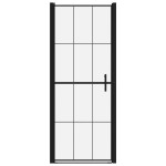 vidaXL Ușă de duș, negru, 91 x 195 cm, sticlă securizată