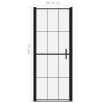 vidaXL Ușă de duș, negru, 91 x 195 cm, sticlă securizată