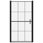vidaXL Ușă de duș, negru, 100 x 178 cm, sticlă securizată