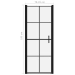 vidaXL Ușă de duș, negru, 81 x 195 cm, sticlă securizată