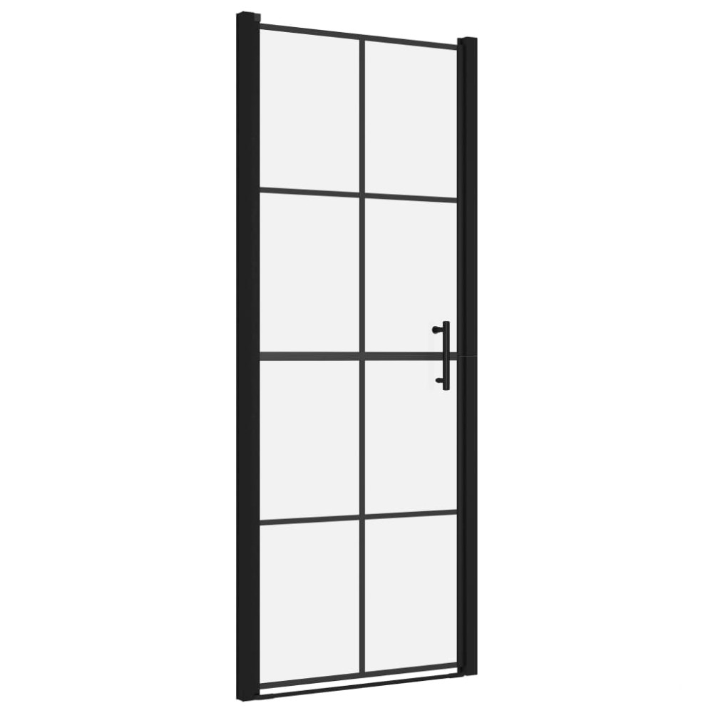 vidaXL Ușă de duș, negru, 91 x 195 cm, sticlă securizată