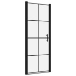 vidaXL Ușă de duș, negru, 91 x 195 cm, sticlă securizată