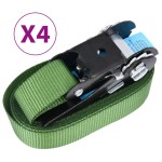 vidaXL Chingi de fixare cu clichet, 4 buc., verde, 6 m, 800 daN vidaXL Chingi de fixare cu clichet, 4 buc., verde, 6 m, 800 daN