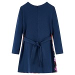 Rochie pentru copii cu mâneci lungi, bleumarin, 128