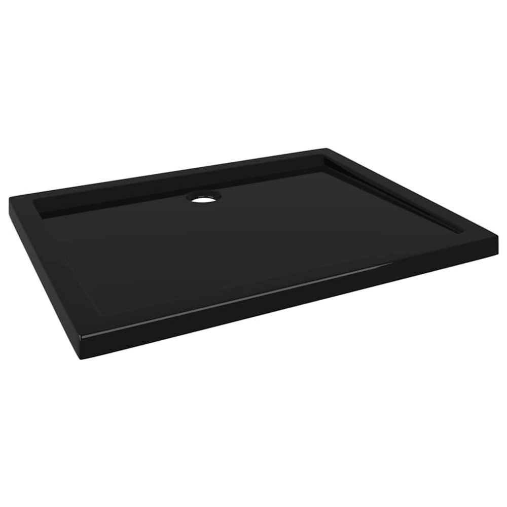 vidaXL Cădiță de duș dreptunghiulară din ABS, negru, 80x100 cm