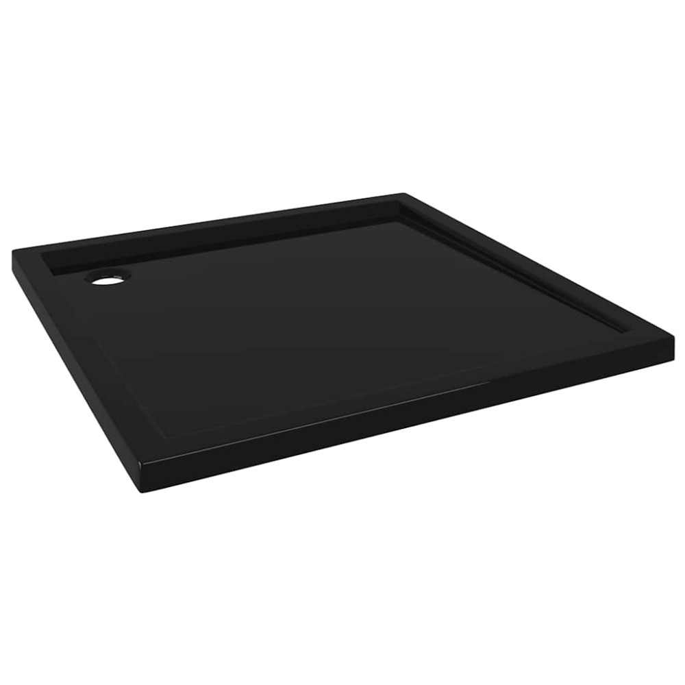 vidaXL Cădiță de duș pătrată din ABS, negru, 90x90 cm