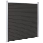 vidaXL Panou de gard, negru, 180x186 cm, WPC vidaXL Panou de gard, negru, 180x186 cm, WPC
