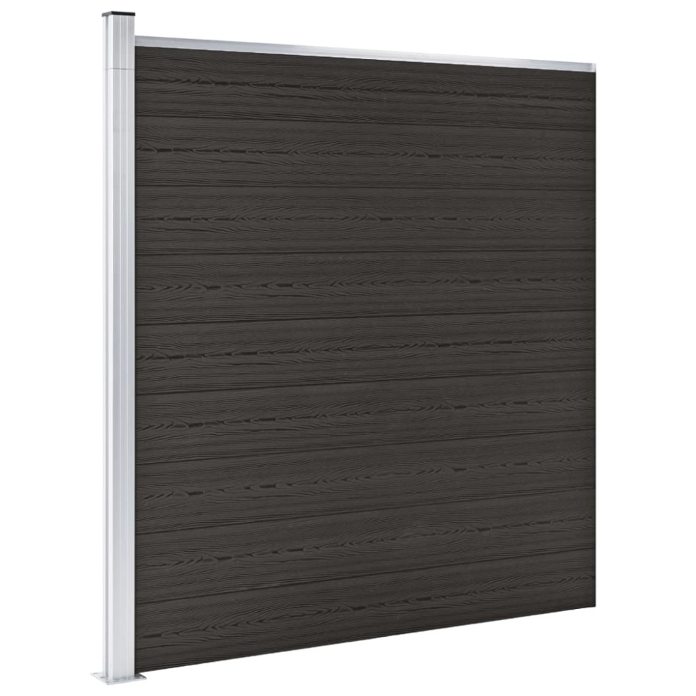 vidaXL Panou de gard, negru, 175x186 cm, WPC