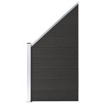 vidaXL Panou de gard, negru, 95 x (105-180) cm, WPC vidaXL Panou de gard, negru, 95 x (105-180) cm, WPC