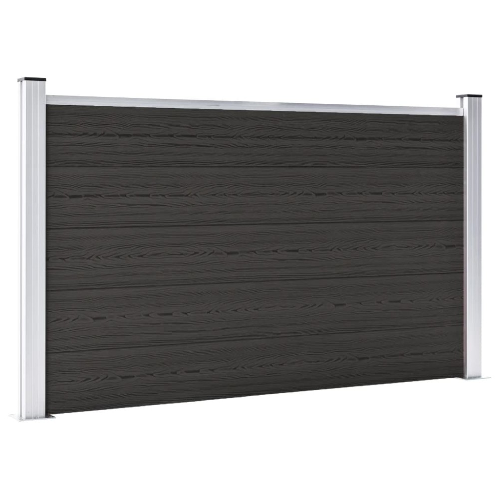 vidaXL Panou de gard, 180x105 cm, negru, WPC
