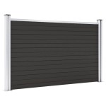 vidaXL Panou de gard, 180x105 cm, negru, WPC vidaXL Panou de gard, 180x105 cm, negru, WPC