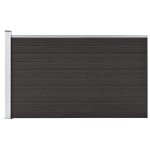vidaXL Set de panouri de gard, negru, 175x105 cm, WPC