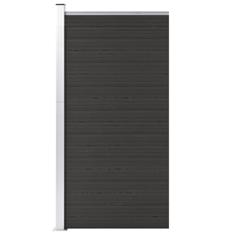 vidaXL Panou de gard, negru, 95x186 cm, WPC