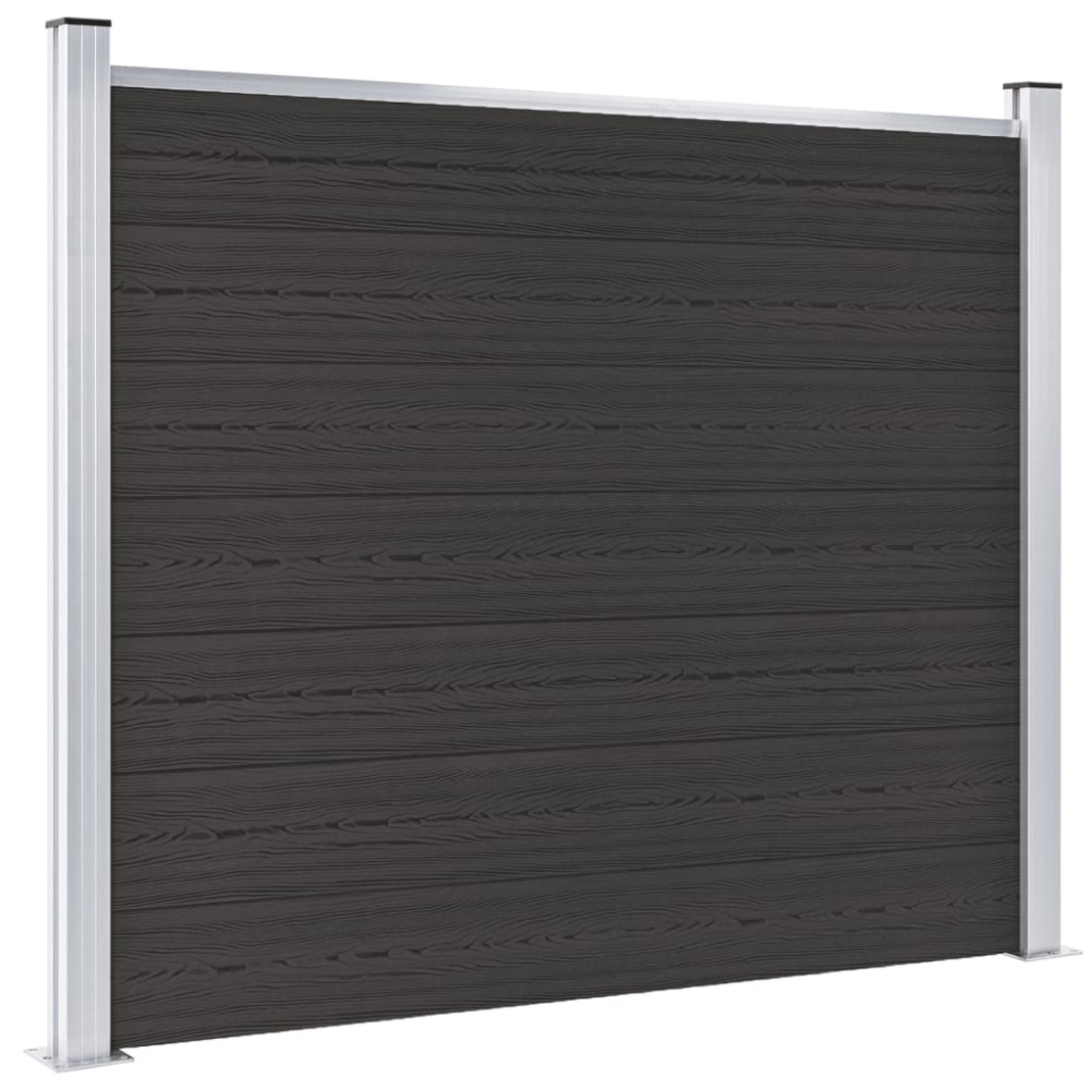 vidaXL Panou de gard, negru, 180x146 cm, WPC