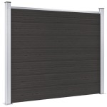 vidaXL Panou de gard, negru, 180x146 cm, WPC vidaXL Panou de gard, negru, 180x146 cm, WPC