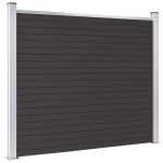 vidaXL Panou de gard, negru, 180x146 cm, WPC vidaXL Panou de gard, negru, 180x146 cm, WPC