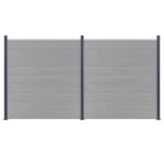 vidaXL Stâlpi de gard, 3 buc., gri închis, 185 cm, aluminiu vidaXL Stâlpi de gard, 3 buc., gri închis, 185 cm, aluminiu