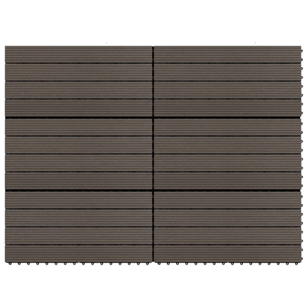 vidaXL Plăci de pardoseală, 6 buc., maro închis, 60x30cm, WPC, 1,08 m²