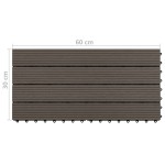 vidaXL Plăci de pardoseală, 6 buc., maro închis, 60x30cm, WPC, 1,08 m² vidaXL Plăci de pardoseală, 6 buc., maro închis, 60x30cm, WPC, 1,08 m²