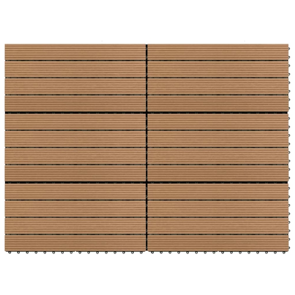 vidaXL Plăci de pardoseală, 6 buc., maro, 60x30 cm, WPC, 1,08 m²