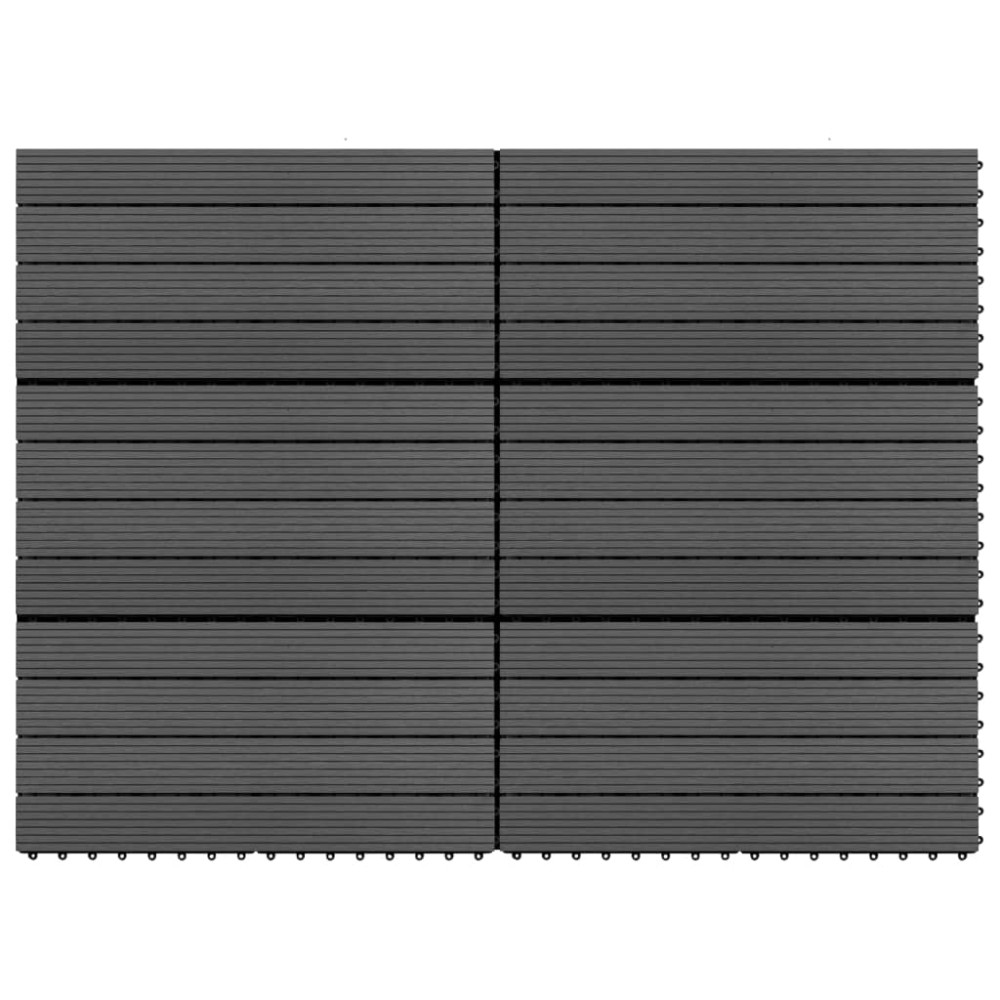 vidaXL Plăci de pardoseală, 6 buc., negru, 60x30 cm, WPC, 1,08 m²