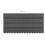 vidaXL Plăci de pardoseală, 6 buc., negru, 60x30 cm, WPC, 1,08 m² vidaXL Plăci de pardoseală, 6 buc., negru, 60x30 cm, WPC, 1,08 m²