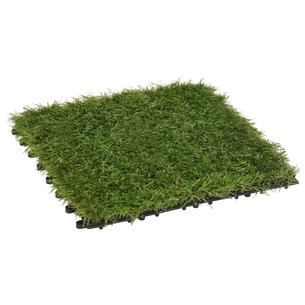 vidaXL Plăci de iarbă artificială, 11 buc, verde, 30x30 cm