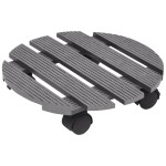 vidaXL Suporturi de plante cu role, 2 buc., gri, Ø30x7,5 cm, WPC vidaXL Suporturi de plante cu role, 2 buc., gri, Ø30x7,5 cm, WPC
