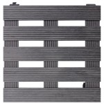 vidaXL Suporturi de plante cu role, 2 buc., gri, 30x30x7,5 cm, WPC vidaXL Suporturi de plante cu role, 2 buc., gri, 30x30x7,5 cm, WPC