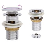 vidaXL Ventil scurgere push, funcție de preaplin, crom, 6,4x6,4x9,1 cm vidaXL Ventil scurgere push, funcție de preaplin, crom, 6,4x6,4x9,1 cm