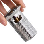 vidaXL Ventil scurgere push, funcție de preaplin, crom, 6,4x6,4x9,1 cm vidaXL Ventil scurgere push, funcție de preaplin, crom, 6,4x6,4x9,1 cm