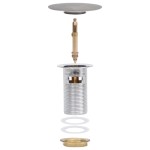 vidaXL Ventil scurgere push, funcție de preaplin, crom, 6,4x6,4x9,1 cm vidaXL Ventil scurgere push, funcție de preaplin, crom, 6,4x6,4x9,1 cm