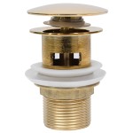 vidaXL Ventil scurgere push, funcție de preaplin, auriu 6,4x6,4x9,1 cm vidaXL Ventil scurgere push, funcție de preaplin, auriu 6,4x6,4x9,1 cm