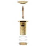 vidaXL Ventil scurgere push, funcție de preaplin, auriu 6,4x6,4x9,1 cm vidaXL Ventil scurgere push, funcție de preaplin, auriu 6,4x6,4x9,1 cm
