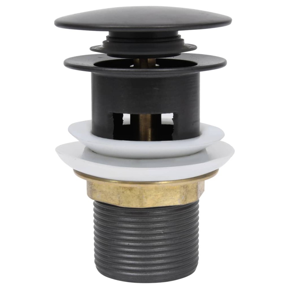vidaXL Ventil scurgere push, funcție de preaplin, gri, 6,4x6,4x9,1 cm