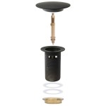 vidaXL Ventil scurgere push, funcție de preaplin, gri, 6,4x6,4x9,1 cm