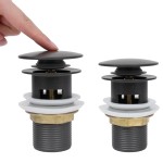 vidaXL Ventil scurgere push, funcție de preaplin, gri, 6,4x6,4x9,1 cm