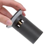 vidaXL Ventil scurgere push, funcție de preaplin, gri, 6,4x6,4x9,1 cm