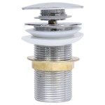vidaXL Ventil scurgere push fără preaplin, crom, 6,4x6,4x9,1 cm vidaXL Ventil scurgere push fără preaplin, crom, 6,4x6,4x9,1 cm