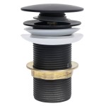 vidaXL Ventil scurgere push, fără preaplin, negru 6,4x6,4x9,1 cm vidaXL Ventil scurgere push, fără preaplin, negru 6,4x6,4x9,1 cm